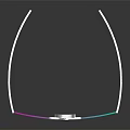 Fashionable White Frame Sunglasses With Pink Green Gradient Lenses And Sleek Design