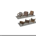 Stylish Leisure Chairs With Wooden Frames And Soft Neutral Colored Cushions