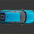 Modern Blue Sleek SUV Featuring Shiny Exterior Black Wheels And Glossy Reflection
