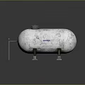 DAHAN Old Rusty Cylindrical Storage Tank With Metal Stand And Connected Pipe