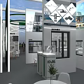 HX STEEL Metal Products Exhibition Booth With Display Frames And Company Signage