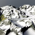 Natural Garden Landscape Featuring Snowy Mountains Green Valleys Flowing Rivers And Lush Vegetation