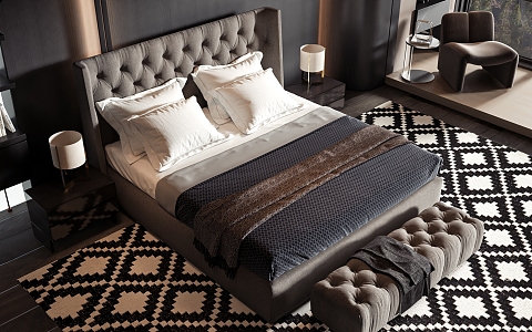 Style Commodity Bed 3d model