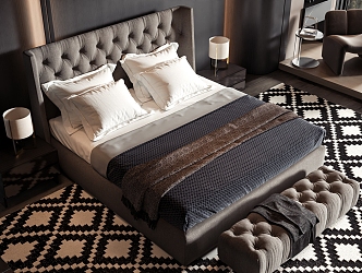 Style Commodity Bed 3d model