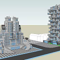 Traditional and Modern Hotel Building Design With Stacked Cube Structure And Windows