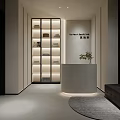 Modern Beauty Hair Salon Interior Design With Styling Chairs And Product Shelves