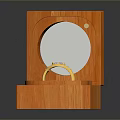 Gold Ring With Blue Gemstones In Open Wooden Box With White Padding
