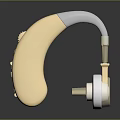 Beige White Gray Behind Ear Headphones With Ergonomic Design On Dark Smooth Surface