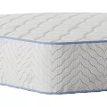 Three Different Mattress Designs With Quilted Patterns And Blue Trim