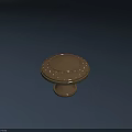 Golden Round Dining Table With Carved Decoration On Top And Base