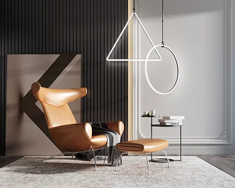 Modern Single Sofa Simple Bull Chair 3d model