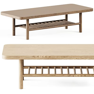 Modern Dressing Table With Two Tier Design And Natural Oak Finish For Bedroom 3d model
