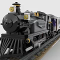 Lego toy building block train steam train retro train high-speed rail light rail EMU 3d model