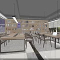 Modern Conference Room Interior With Long Wooden Table Leather Chairs Purple Accent Wall And Natural Light