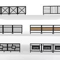 Stylish Railings With Various Designs Crossed Patterns Striped Panels And Coffee Signage