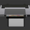 Large Format Printer Printing Color Map With Control Panel And Stand