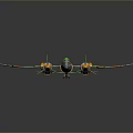 Green And Yellow Twin Engine Model Airplane With Streamlined Design And Detailed Wings