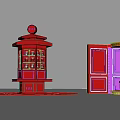 Red ELLE Themed Photo Check In Spot with Decorative Structures And Display Areas