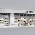Modern Shoe And Bag Boutique With White Shelves Display Counter And Spotlights