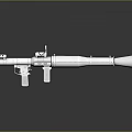 White Long Barrel Rocket Launcher 3D Model With Modern Design And Grip Structure 3d model