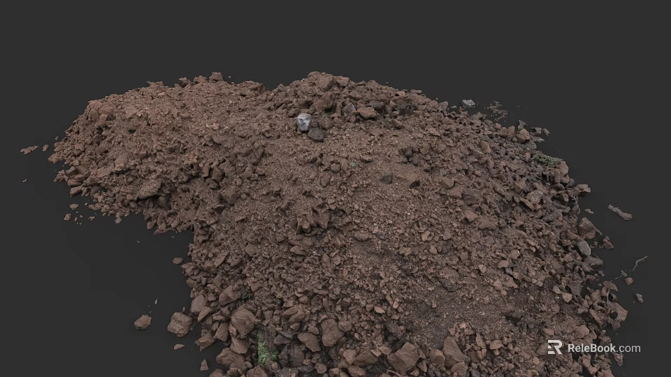 Natural Micro Terrain With Rocks Soil And Detailed Surface Texture 3d model 