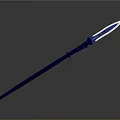 Detailed Blue Spear With White Blade And Modern 3D Model Structure