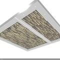 Modern White Ceiling Design With Recessed Grid Lighting And Frame Structure