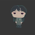 Cartoon Style Game and Movie Character Figure With Dark Long Hair Braids And Dark Robe