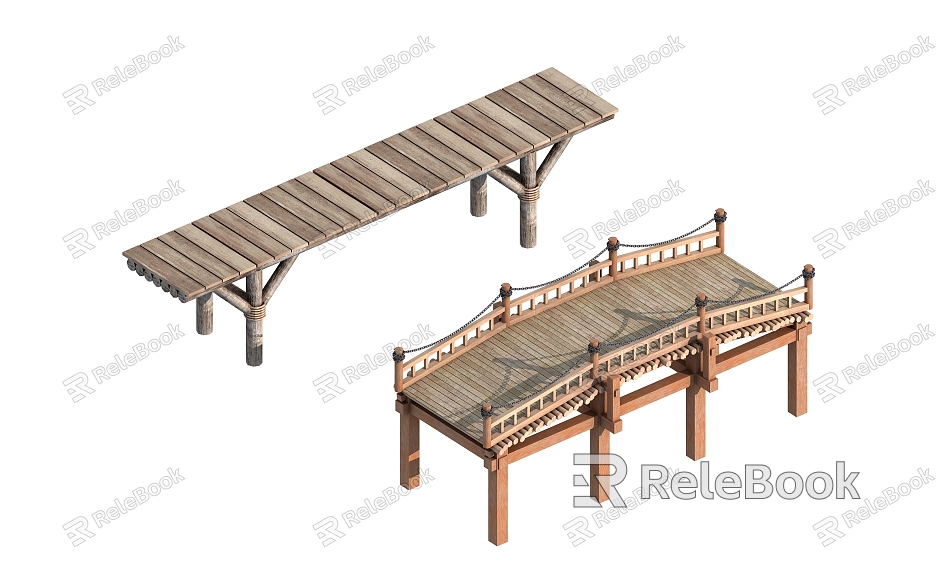 wooden bridge ecological wooden bridge trestle rural wooden bridge model