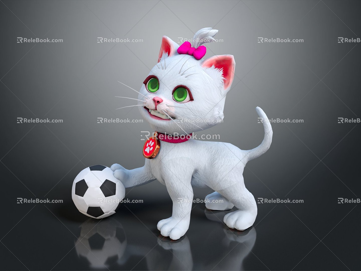 Modern Cat Cartoon Kitten 3d model