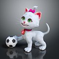 Modern Cat Cartoon Kitten 3d model