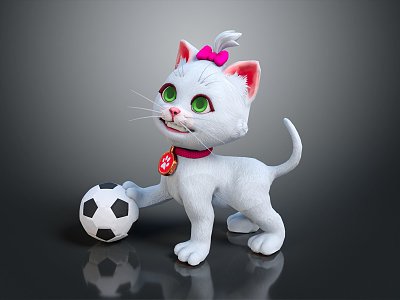 Modern Cat Cartoon Kitten 3d model