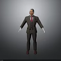 Man In Brown Suit With White Hair Red Tie Waistcoat White Gloves And Red Shoes