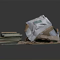 Pile of Waste Materials Including Cardboard Paper and Recyclable Items