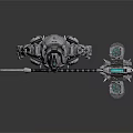 Detailed Armored Mech Robot With Spiked Gear Driven Mechanical Creature Design