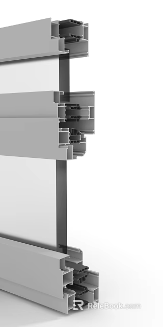 Structural Aluminum Profile Design With Hollow Interlocking Sections For Construction 3d model