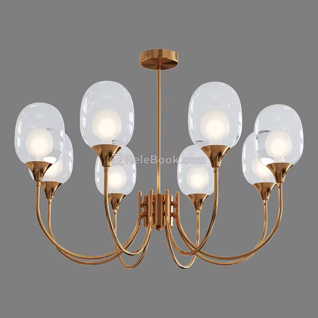 Simple Light Luxury Chandelier 3d model