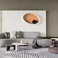 Quiet Sofa Tea Table Combination Home Multi-person Sofa Single Sofa Coffee Table 3d model