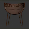 Modern Leisure Chair with Curved Design Striped Fabric Upholstery and Slender Legs in Modern Interior