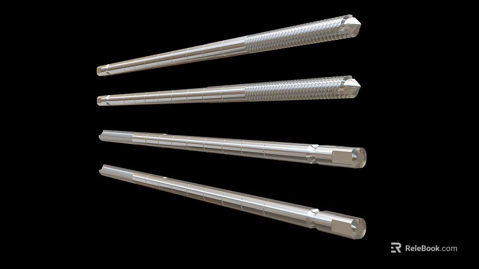 Stainless Steel Medical Surgical Instruments With Textured Grip Various Lengths And Tip Designs 3d model 