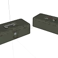 Rusty iron box old object 3d model