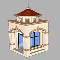 European-style sentry box 3d model