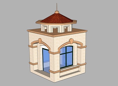 European-style sentry box 3d model