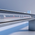 Modern high-speed rail future high-speed rail train science fiction 3d model