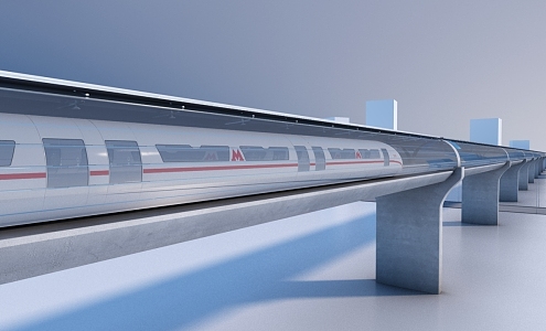 Modern high-speed rail future high-speed rail train science fiction 3d model