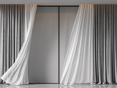 curtain gauze curtain 3d model