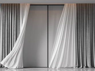 curtain gauze curtain 3d model