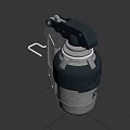 R4H Grenade Grey And Silver Military Explosive Device With Metal Safety Lever And Textured Surface