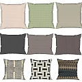 Textured Decorative Throw Pillows In Various Geometric Striped Patterns And Neutral Tones