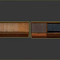 Pair Of Wooden Display Cabinets With Glass Doors And Drawer Storage